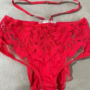 For Love & Lemons Skivvies Ruby High Waist Underwear Size Small S